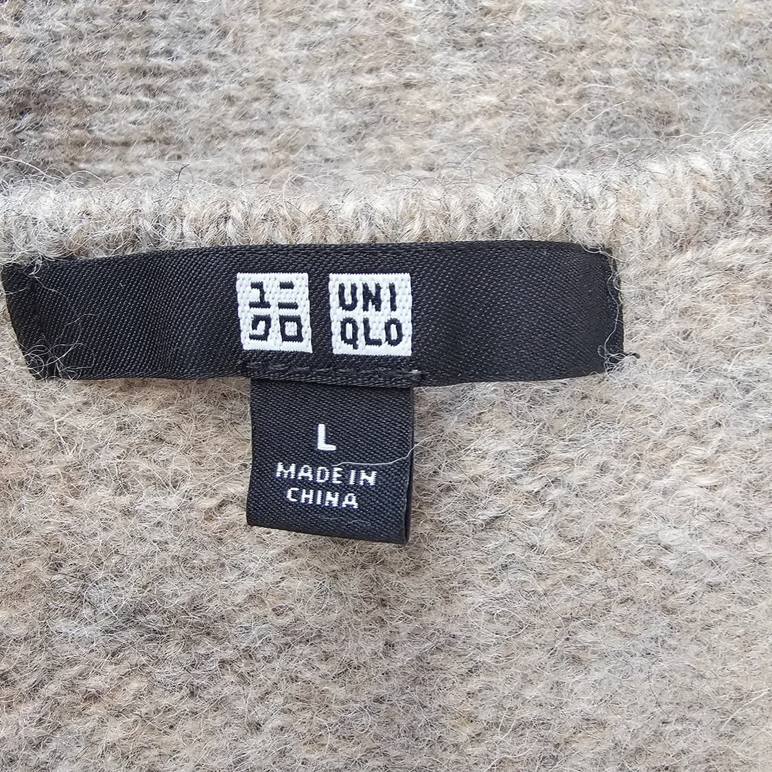 유니클로 울100 베이지 브이넥 롱니트 상품이미지8