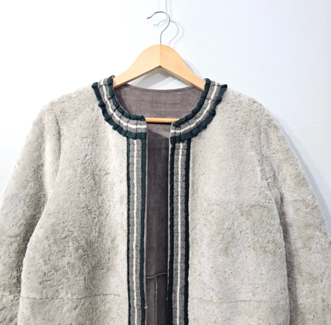 베네통 그레이 퍼 롱코트 ~55 상품이미지1