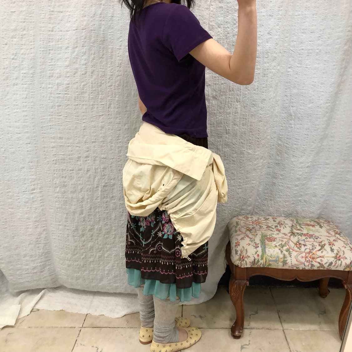 Purple tie-front tee 상품이미지2