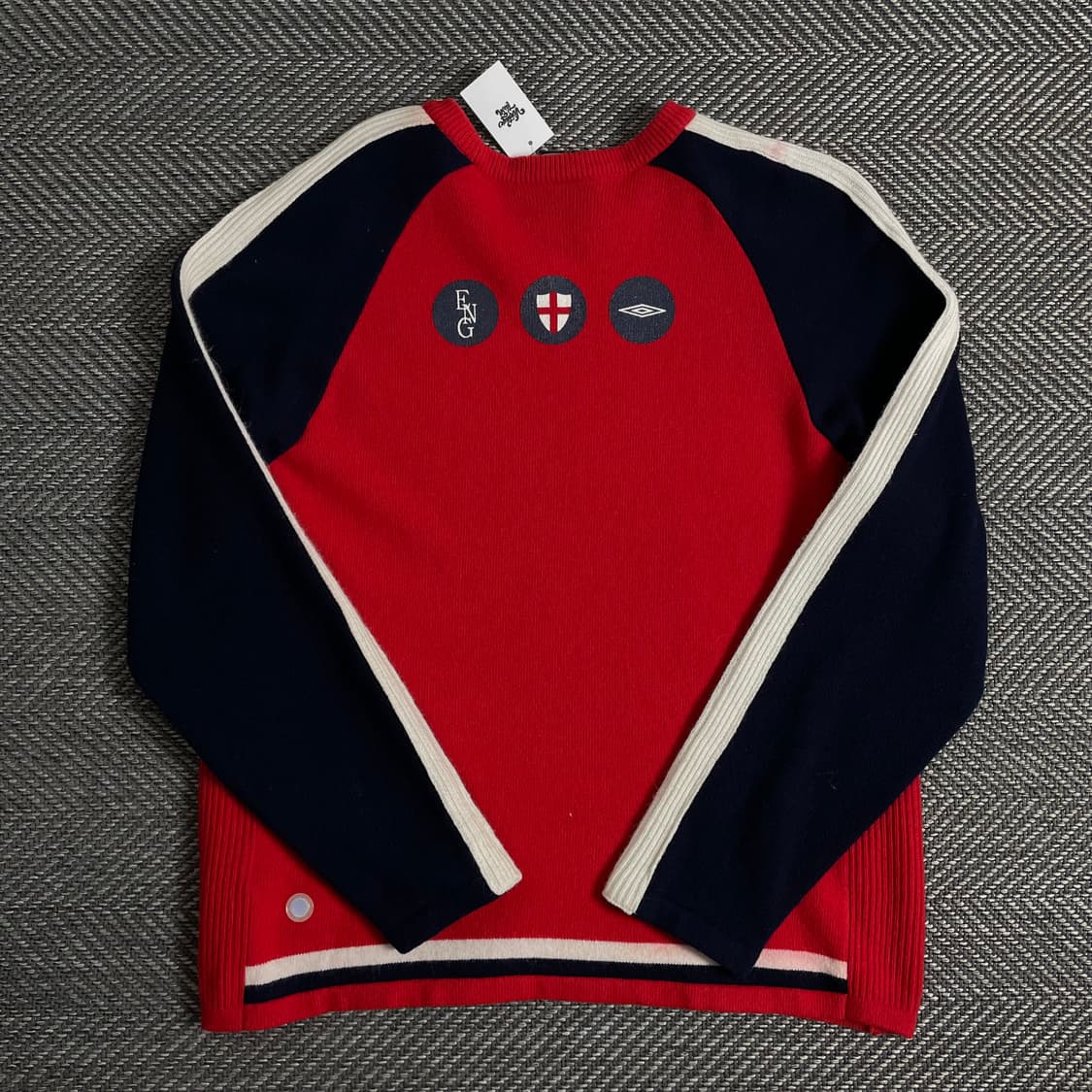 00s 엄브로 잉글랜드 국대 레트로 니트 집업o 2983 상품이미지5
