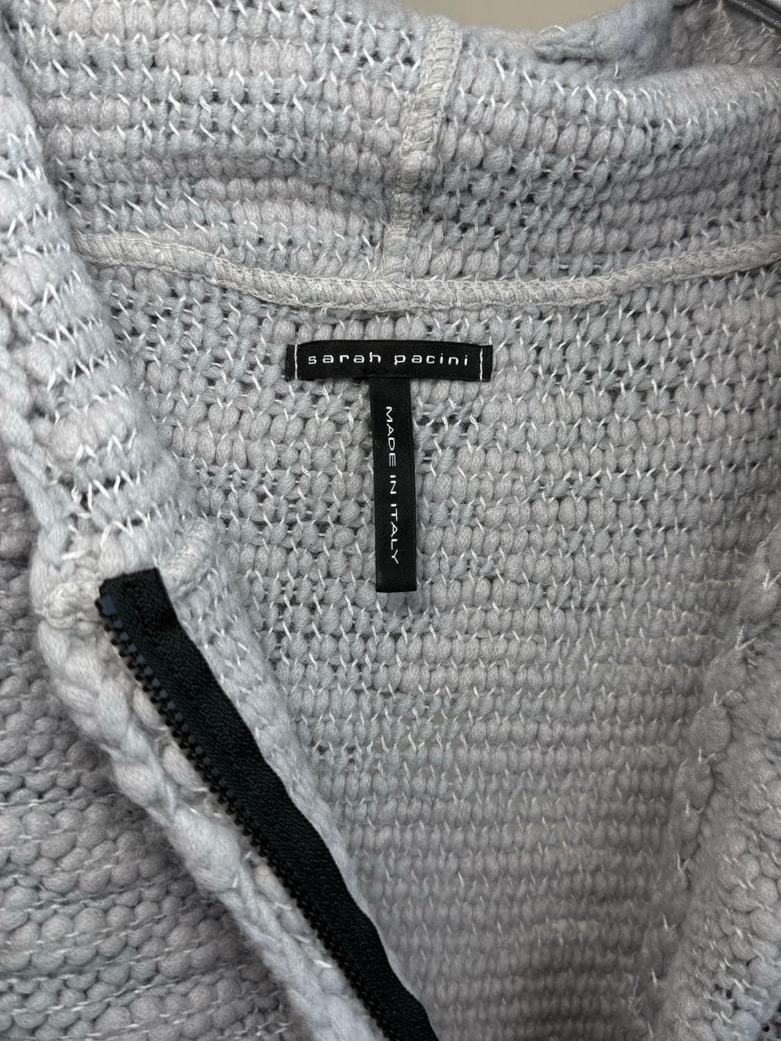 SARAH PACINI 비대칭 지퍼 니트 후드 집업 상품이미지3