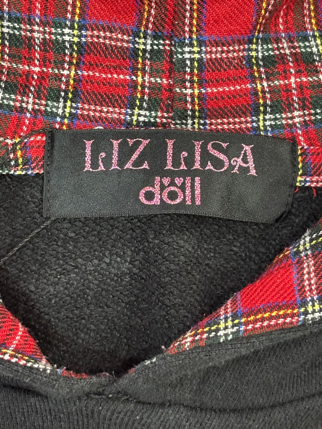 LIZ LISA doll hoodie 리즈리사 돌 체크 디테일 후드티 상품이미지4