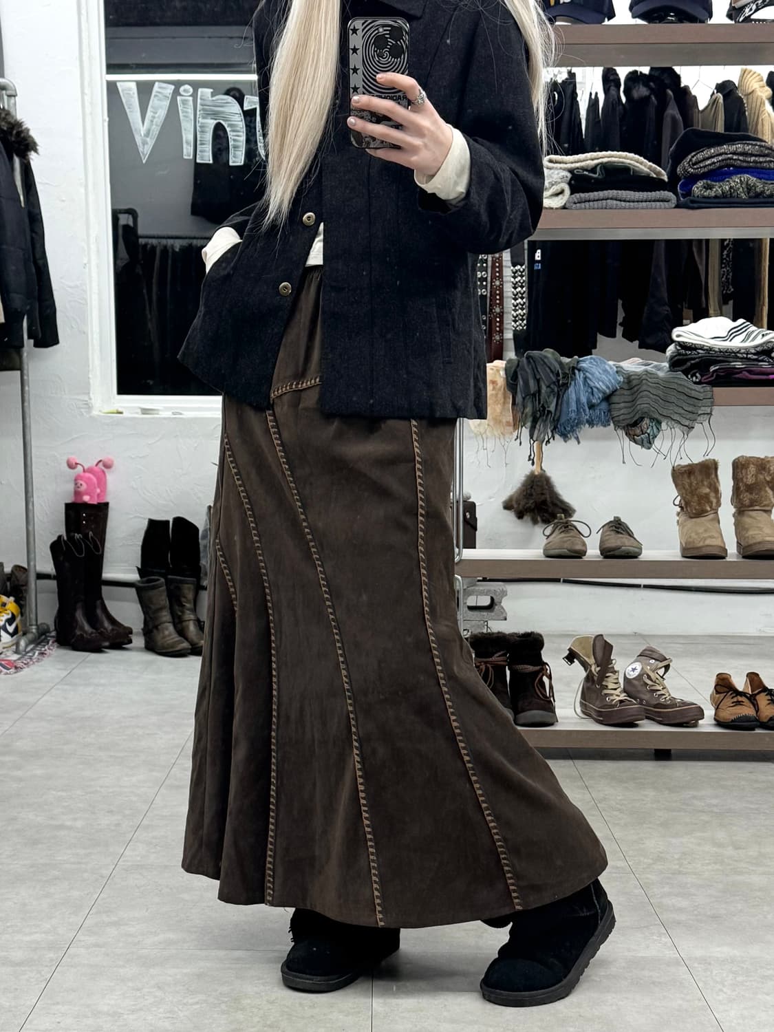 Marmaid 스트치 롱 스커트 상품이미지8