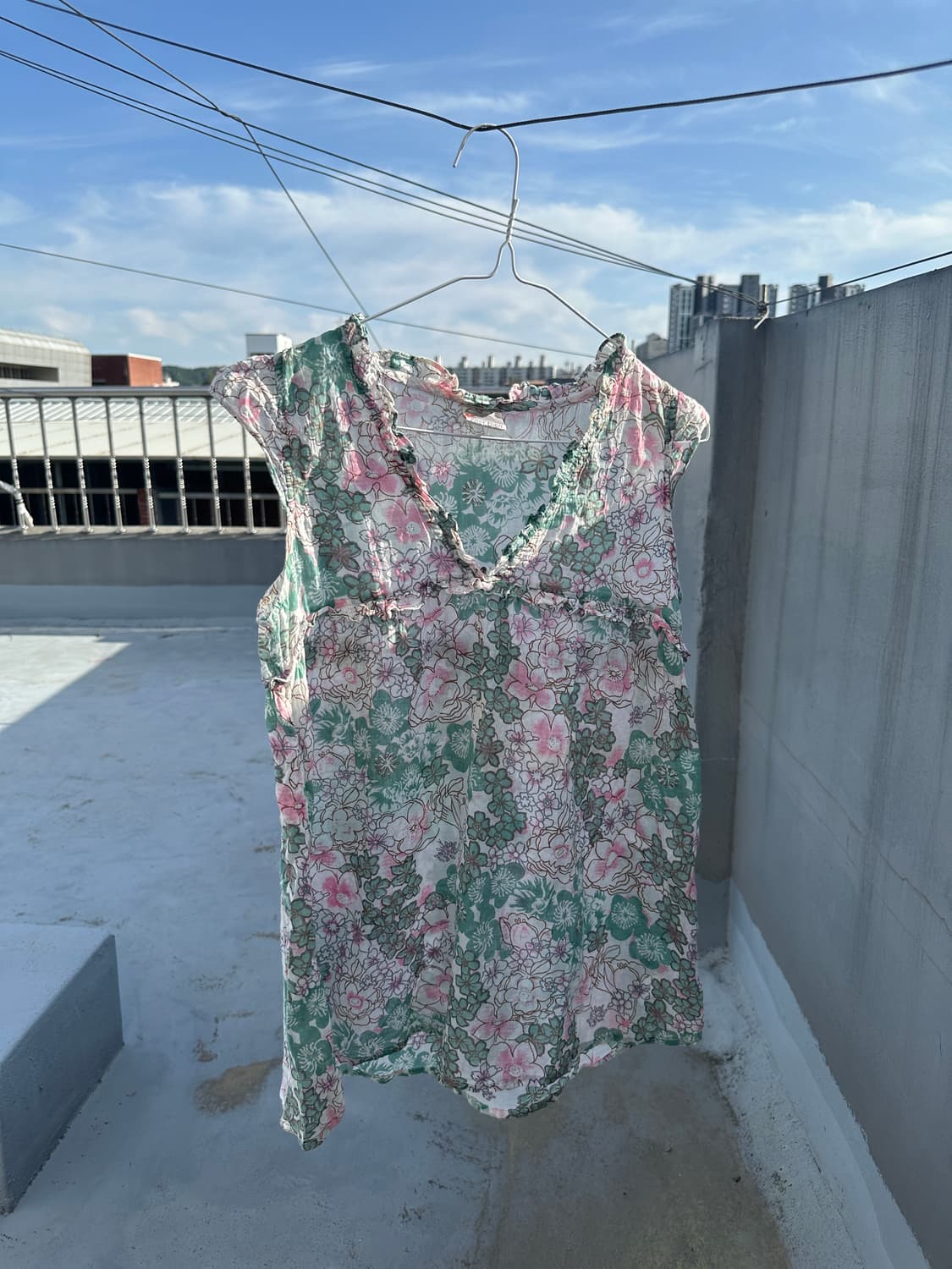 빈티지 하구미 플라워 수채화 슬리브 모리 모리걸 아오이유우 상품이미지2