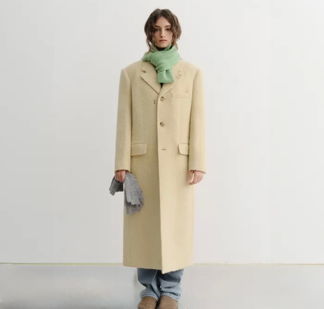 던스트 투웨이 울 코트 버터크림 UNISEX 2-WAY 3 BUTTON 상품이미지1