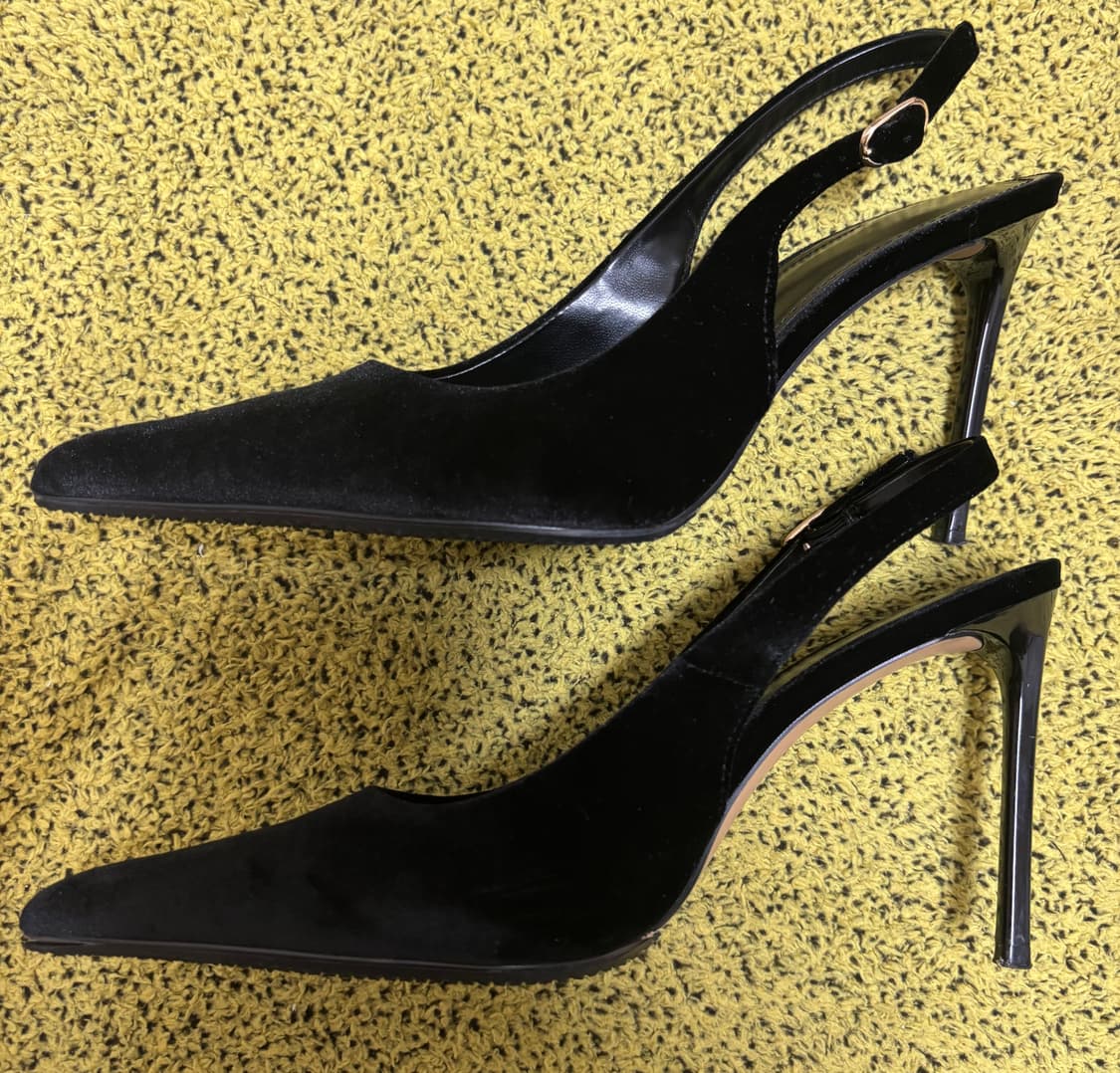 블랙 스틸레토 힐 슬링백 구두 235 상품이미지1