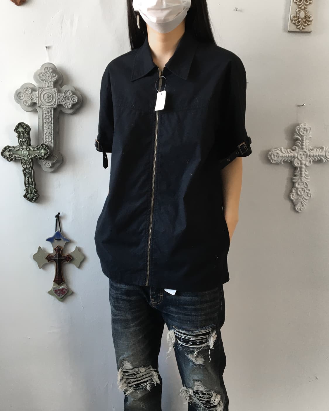 Belted point shirt zip up 상품이미지6