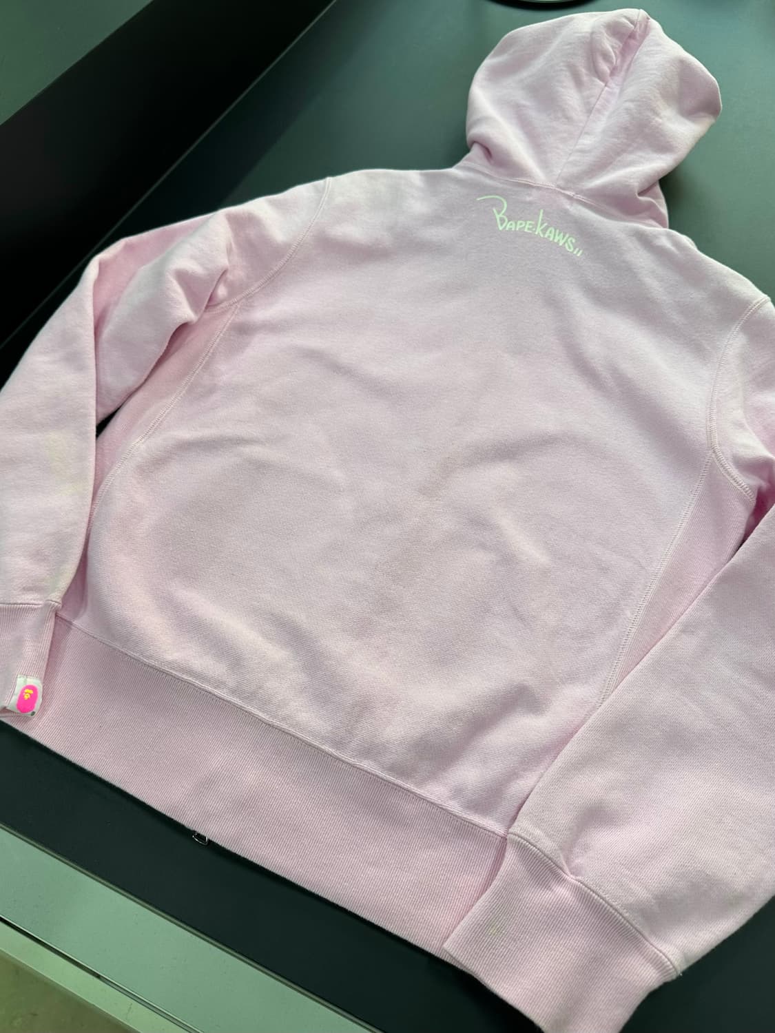 베이프x카우스 풀 후드집업 핑크 상품이미지5