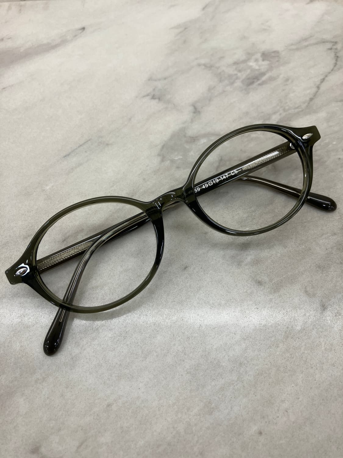 B74 KS 카키 오벌 슬림 뿔테 안경6859 상품이미지1