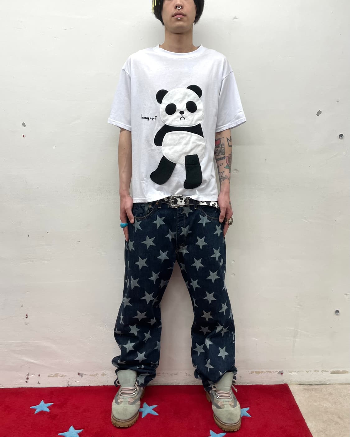 3D Panda White T-shirt 상품이미지2