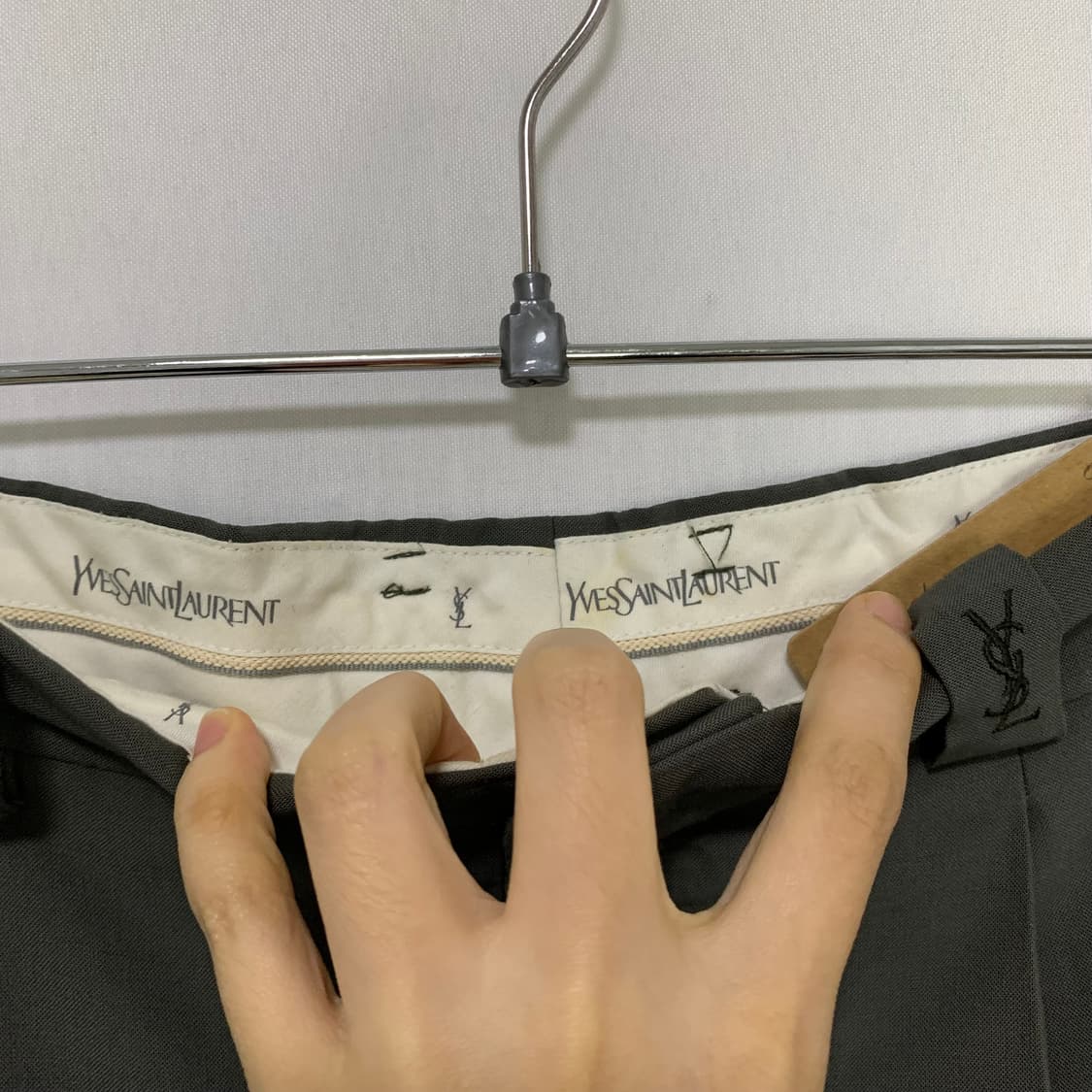 YSL 생로랑 입생로랑 뿌르옴므 올리브 슬랙스 팬츠 30인치 남녀공용 상품이미지4