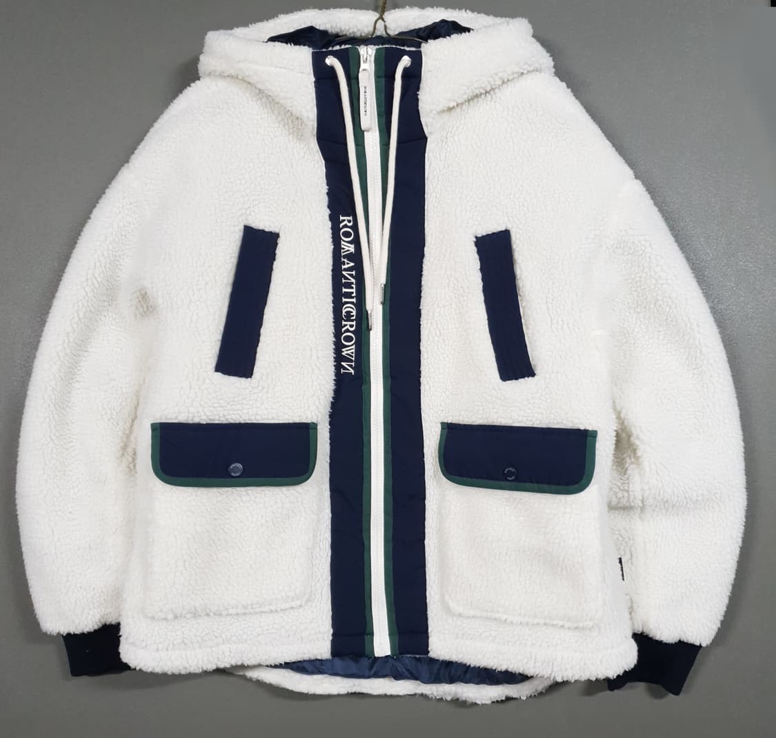 실측 XL) 로맨틱크라운 신형 21FW 헤비 플리스 후드집업 자켓 오트밀 상품이미지1