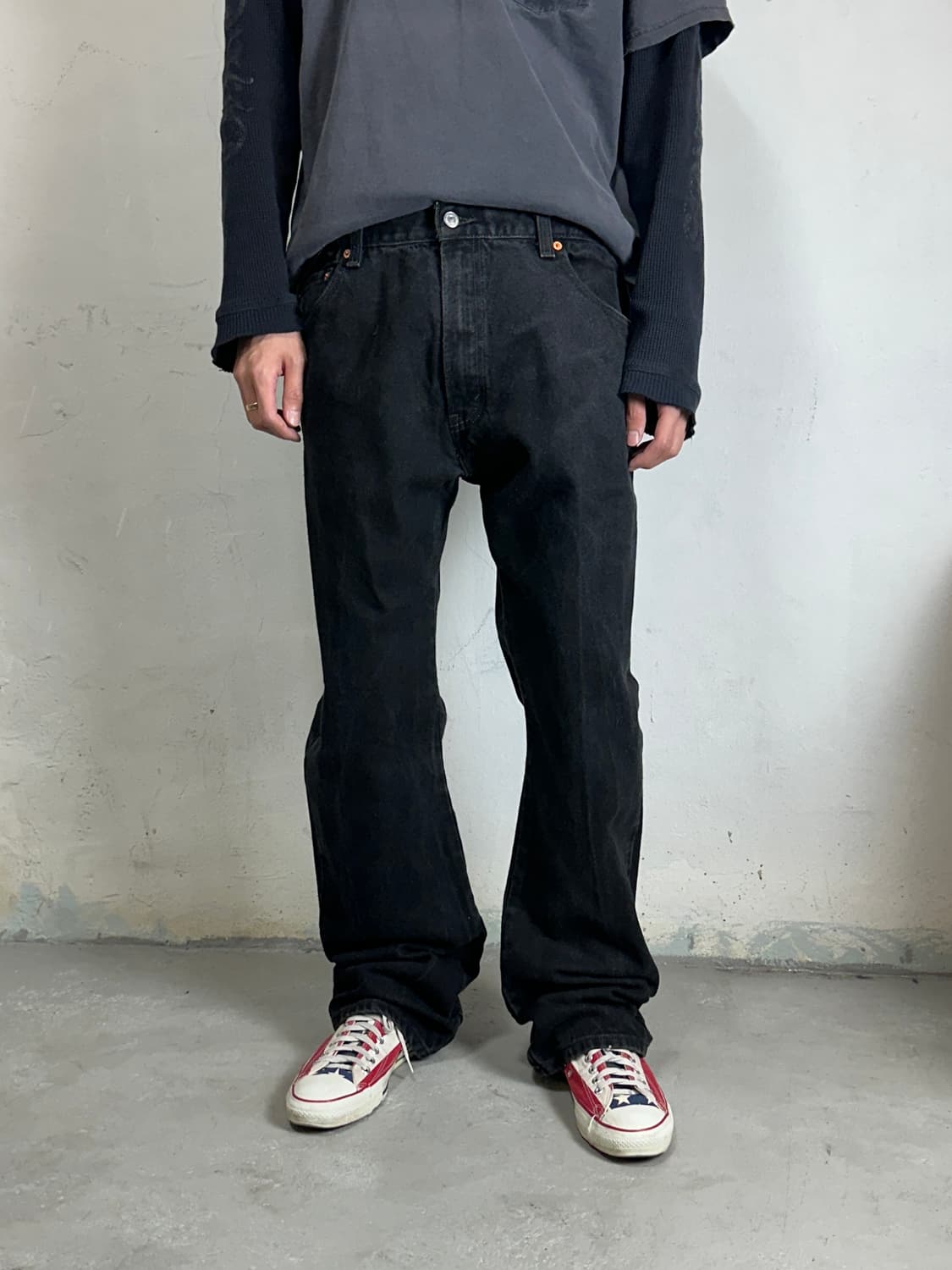 00's 리바이스 517 블랙 부츠컷 플레어진 상품이미지1