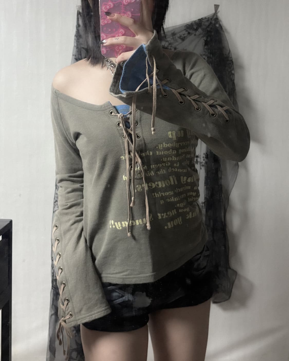 y2k 아일렛 포인트 롱슬리브  상품이미지2