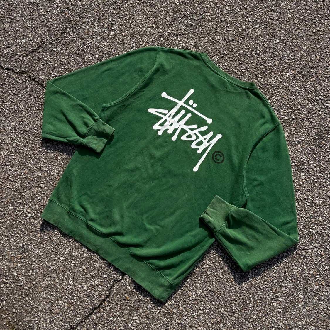 STUSSY 스투시 스탁로고 그린 스웻 셔츠 상품이미지3