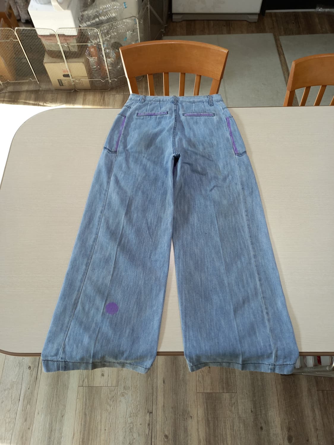 28-29 새상품 THEILMA  더티워싱 플레어데님 커스텀 28-919 상품이미지2