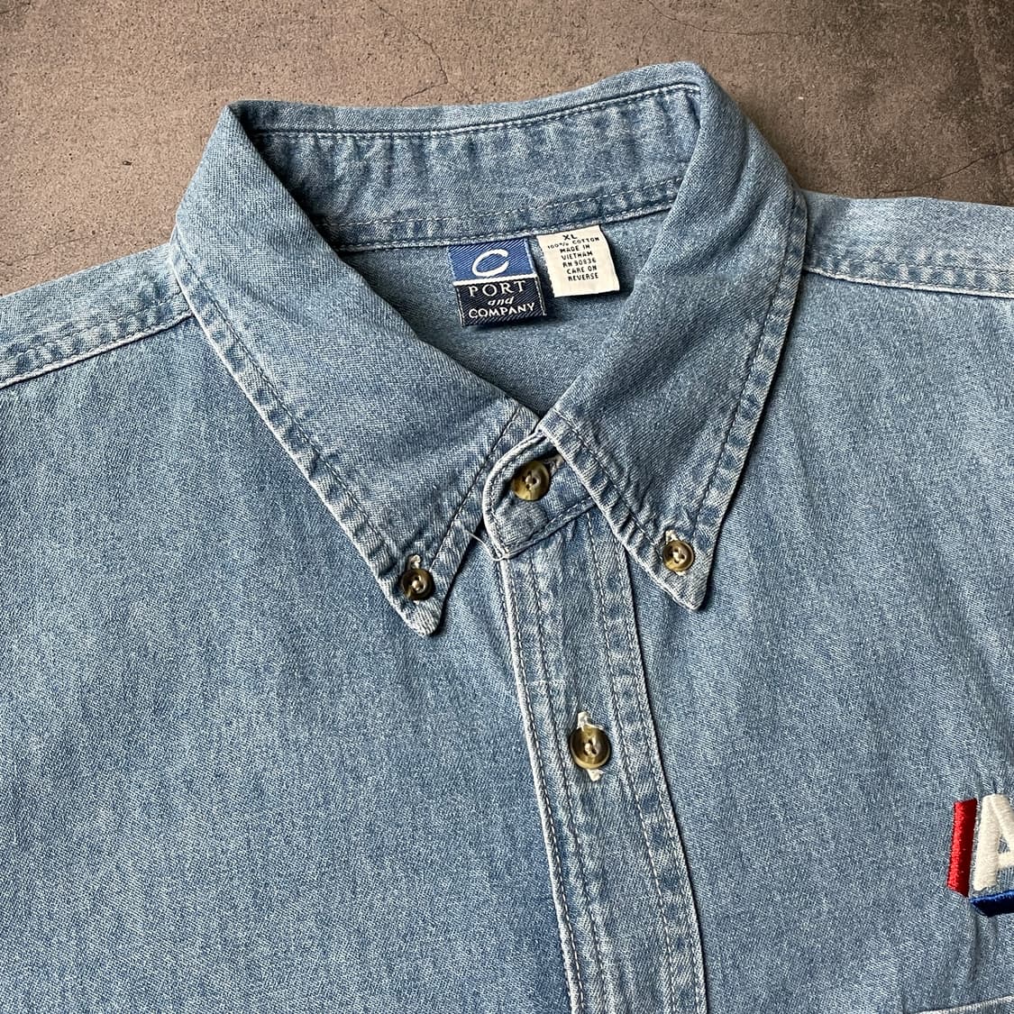 PORT AND COMPANY 빈티지 코튼 데님 셔츠 A00712 상품이미지2