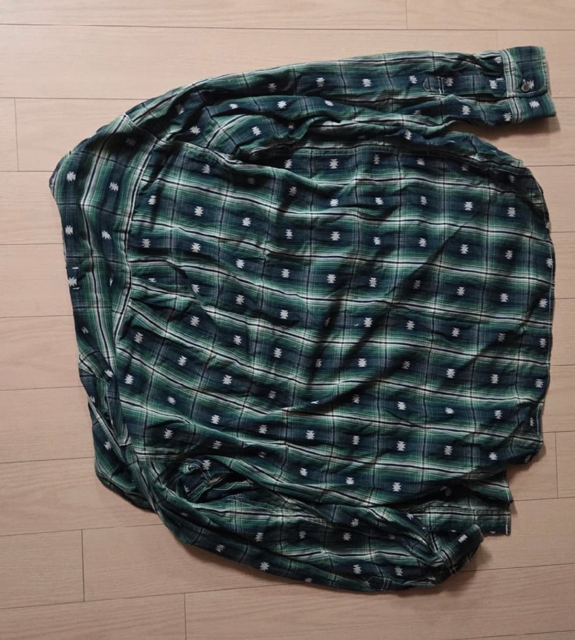 (택포)Power to the people 긴팔 그린 셔츠 L사이즈 상품이미지3