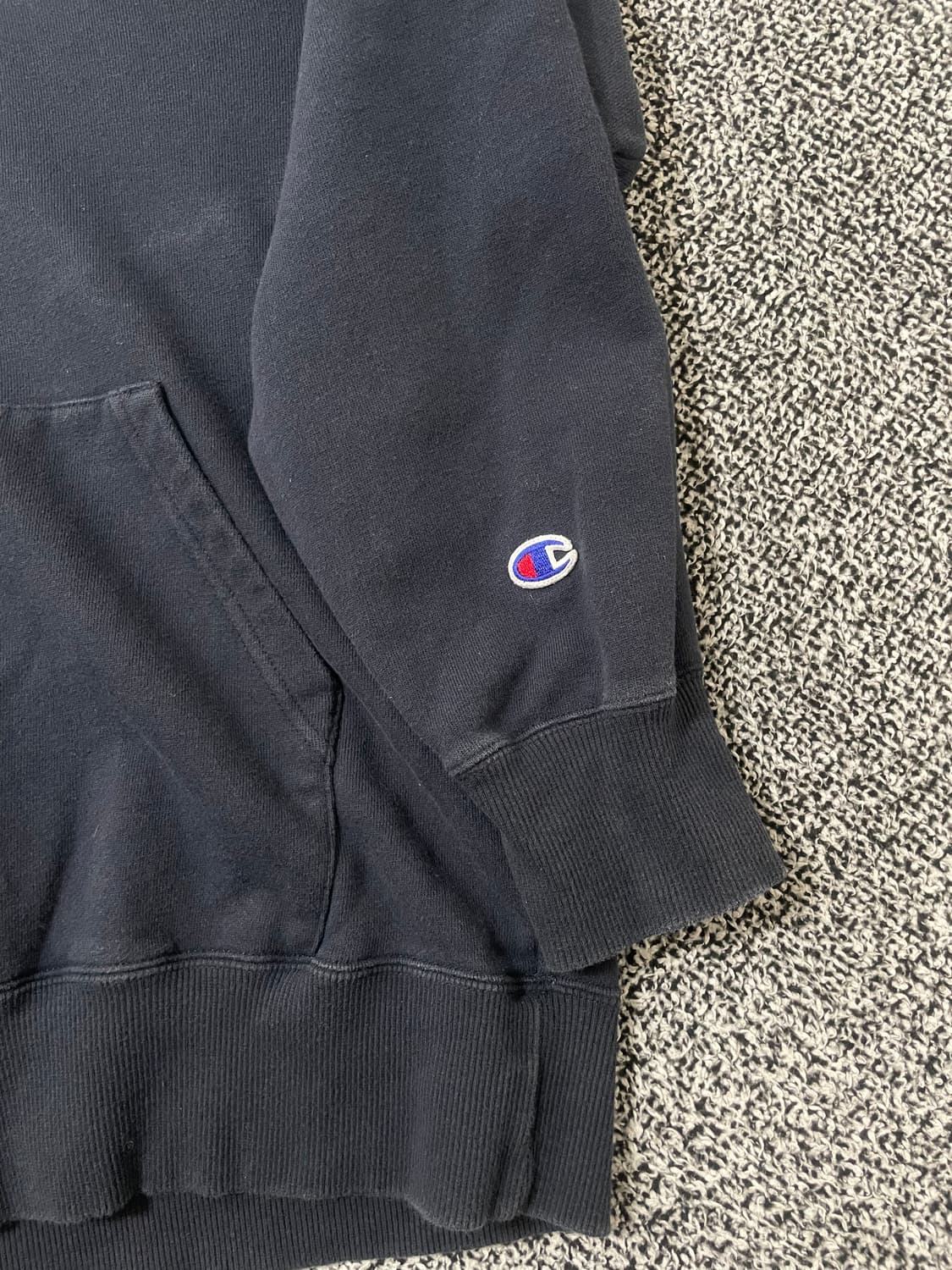 빈티지9. 챔피온 리버스위브 스몰로고 후드티 후디 스웻 블랙 상품이미지3