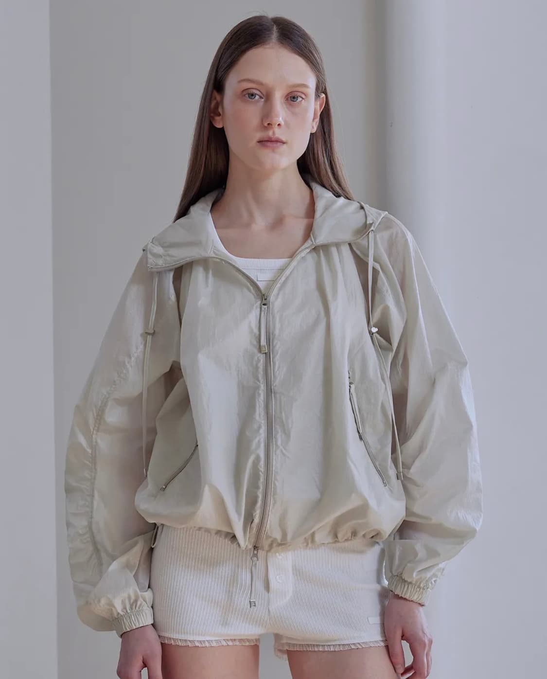 애프터아워즈 라이트 셔링 윈드브레이커 바람막이 베이지그레이 상품이미지1