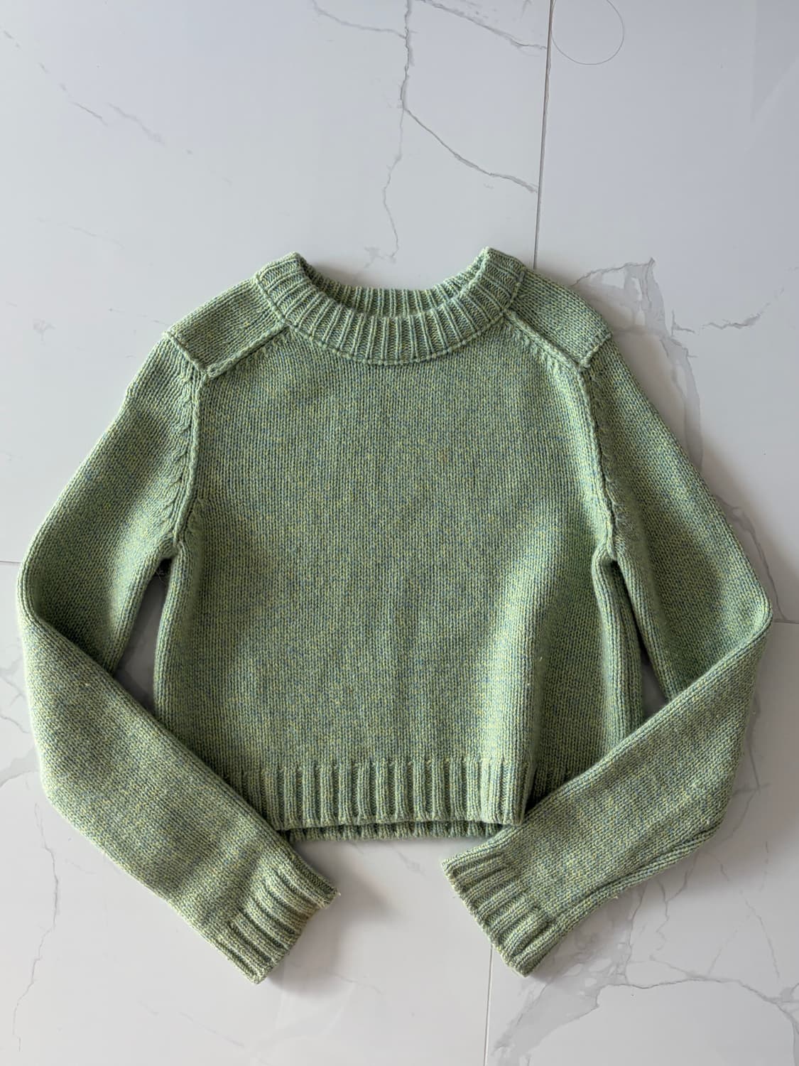 Le 르 알파카 크롭 니트 그린 상품이미지1
