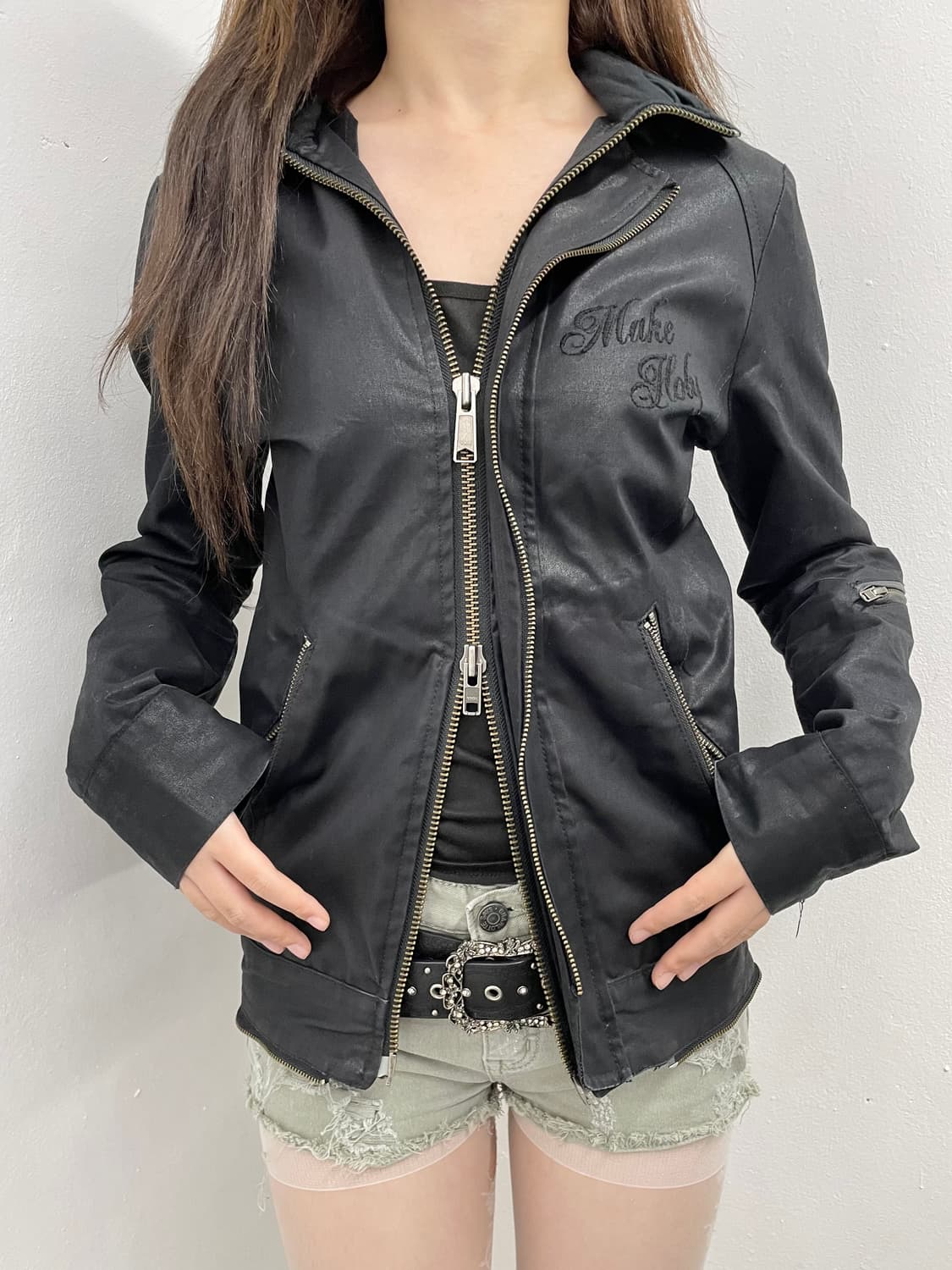 락시크 2way 자수 코팅 자켓 상품이미지2