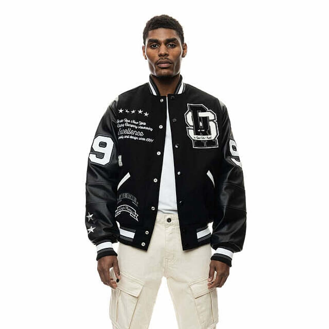 (XL) 스모크라이즈 패치워크 바시티 울 자켓 상품이미지1