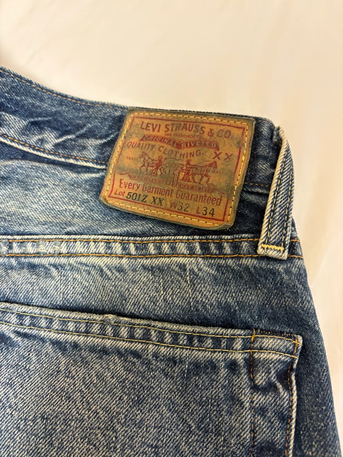 (새상품) LVC 501Z XX 데미지 워싱 데님 32x34 상품이미지7