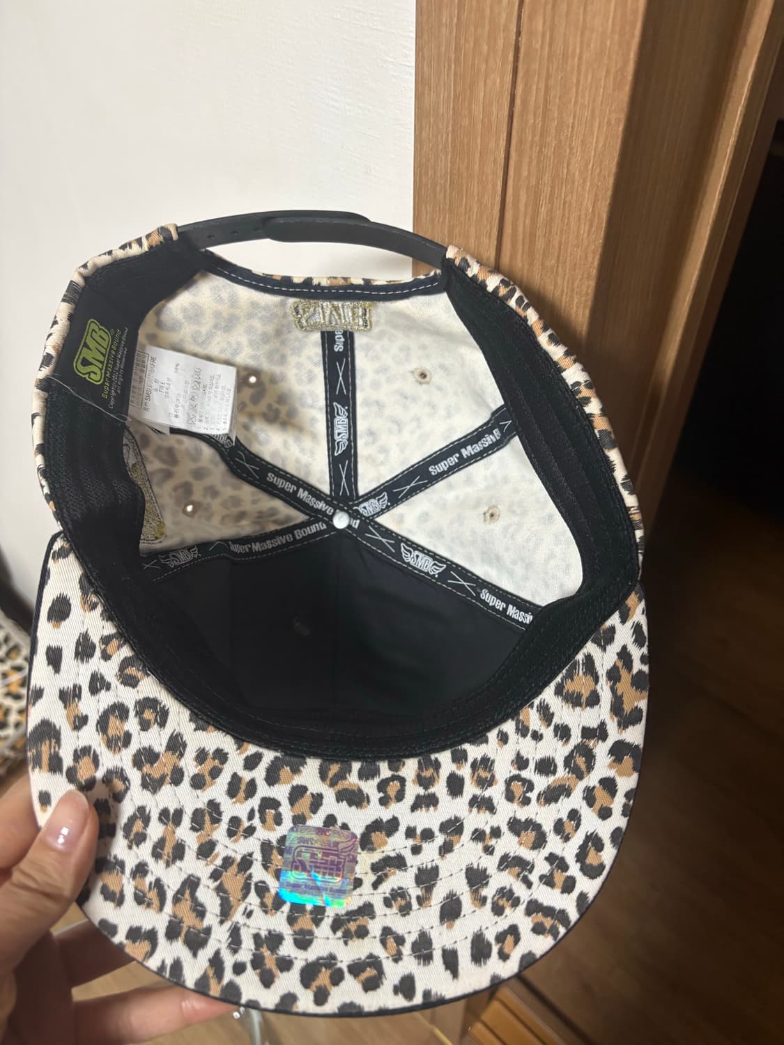 햇츠온 SMB 호피 날개 스냅백 모자 레오파드 멀티 상품이미지4