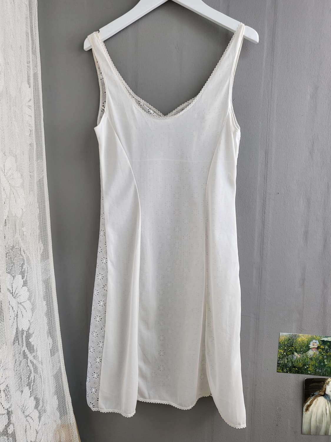 빈티지 퓨어 화이트 레이스 슬립 원피스 상품이미지3