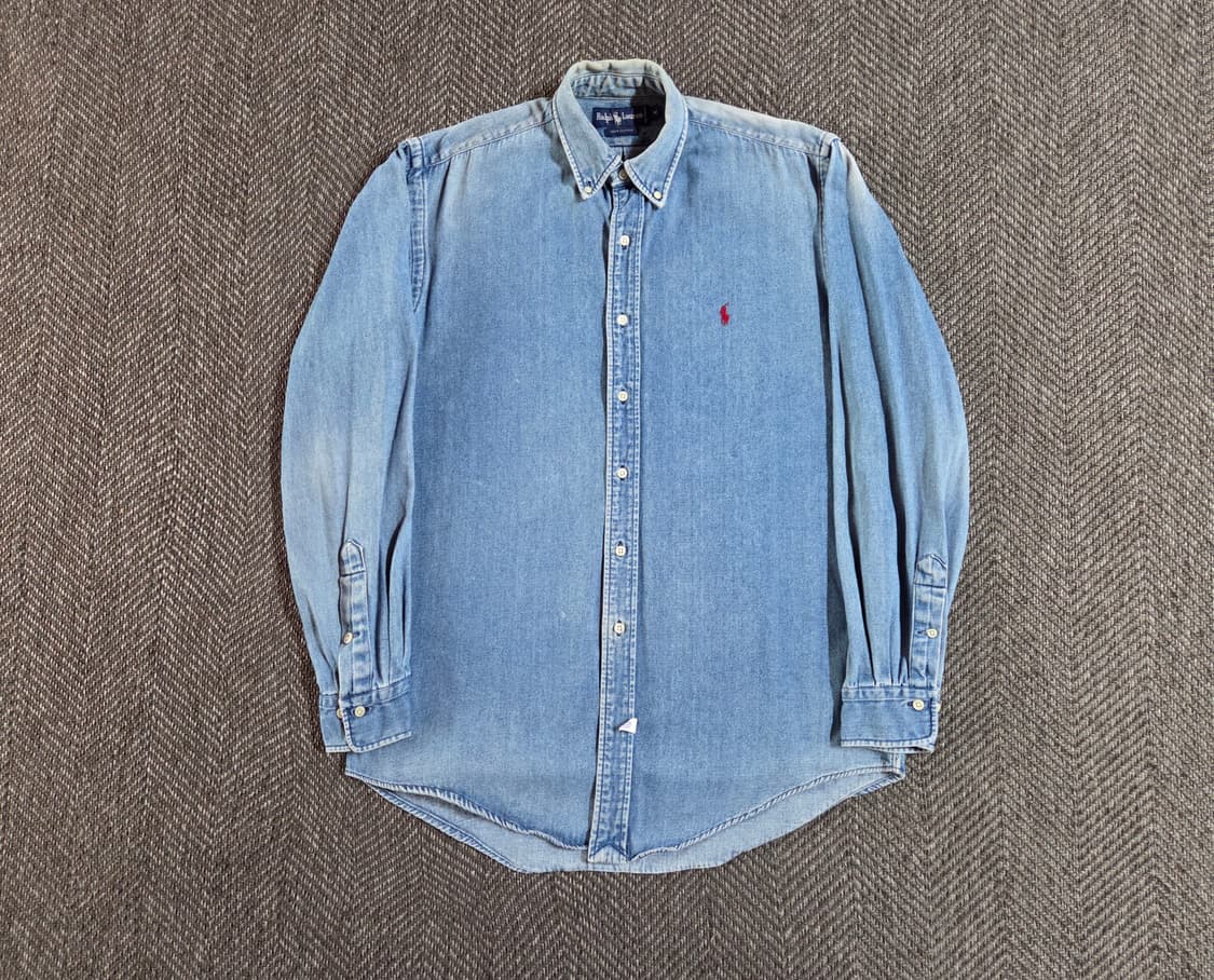 폴로 랄프로렌 90s OG 워시드 데님 셔츠 상품이미지1