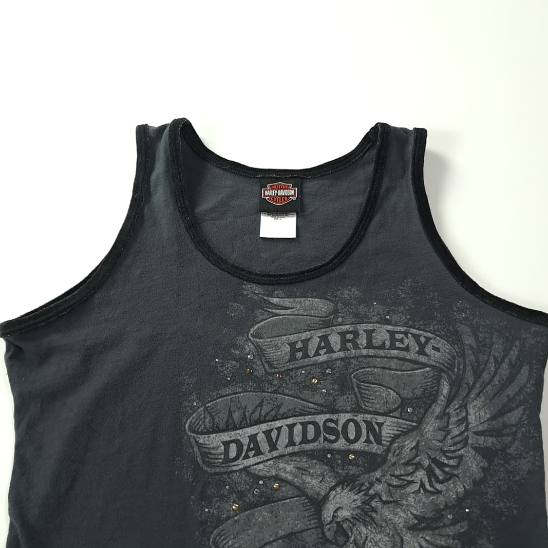 CK231 XL 할리데이비슨 00s 미국판 차콜그레이 슬리브리스 티셔츠 상품이미지2