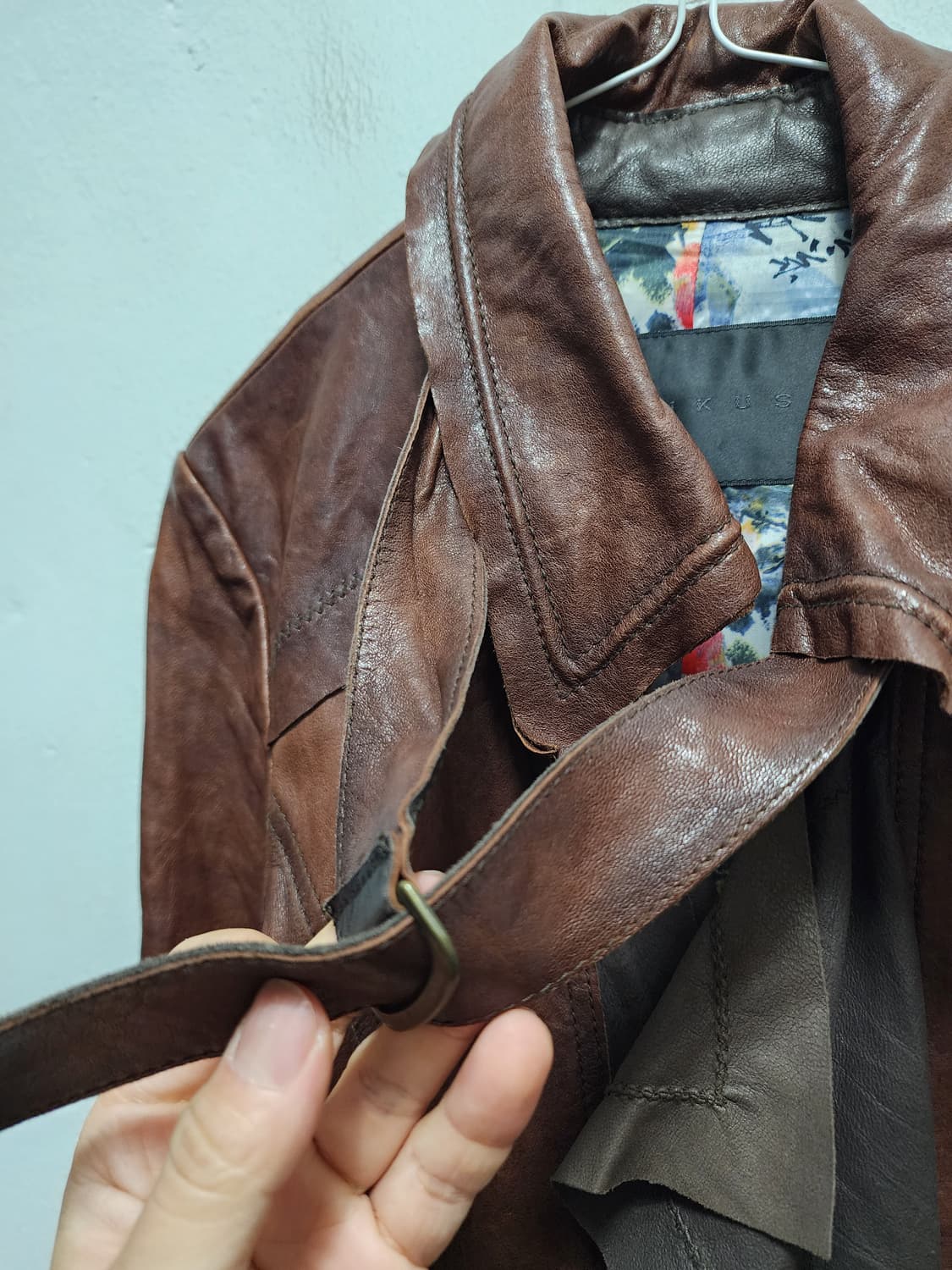 탱커스 산양가죽 보헤미안 히피st 빈티지 레더 코트 상품이미지6