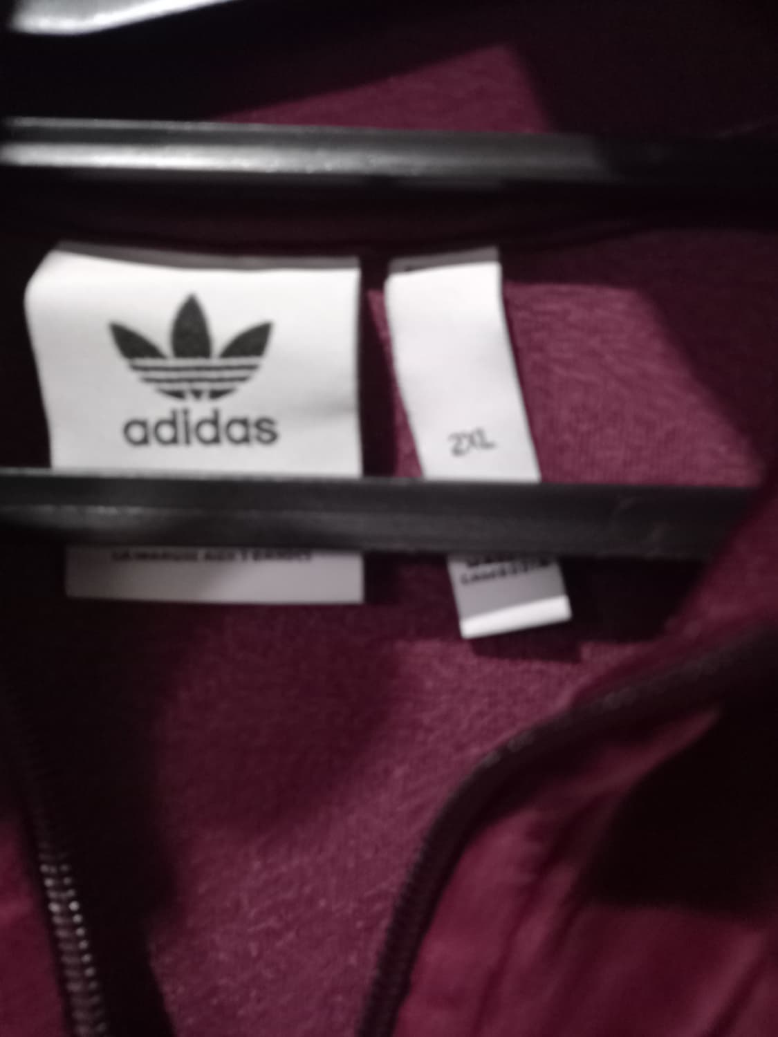 아디다스 벨벳 버건디 마룬 트랙탑 저지 져지집업 105~110 상품이미지4
