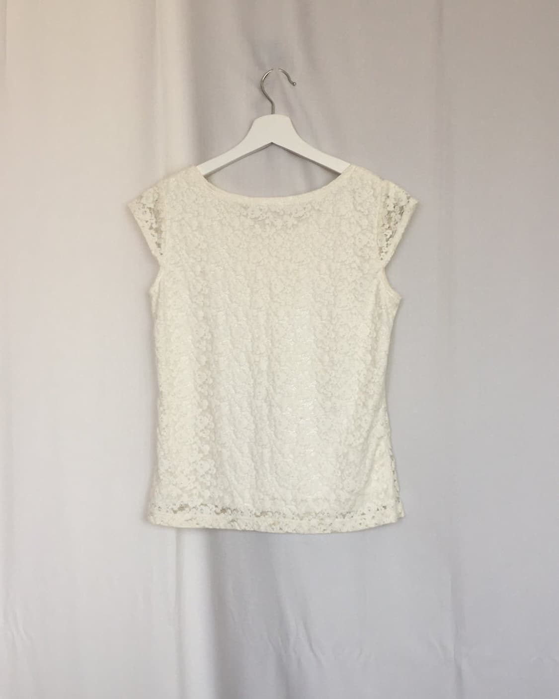 637. white lace short-sleeve T-shirt  상품이미지4