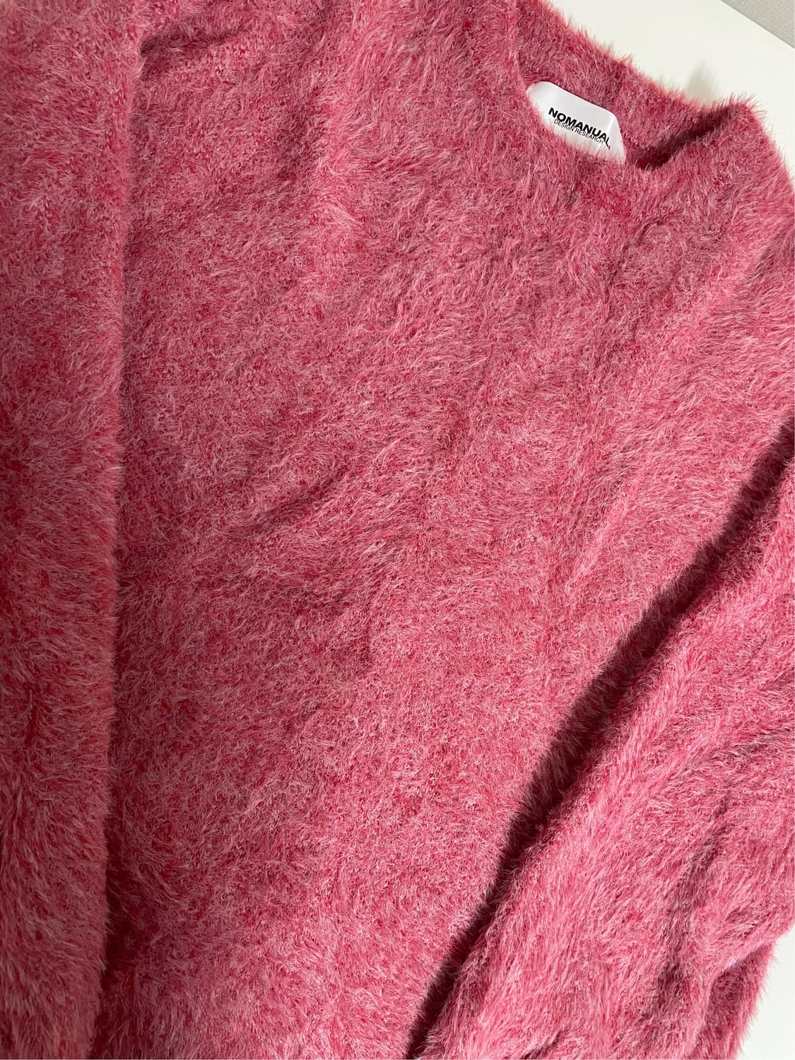 노매뉴얼 헤어리 와인색 니트 L 상품이미지3