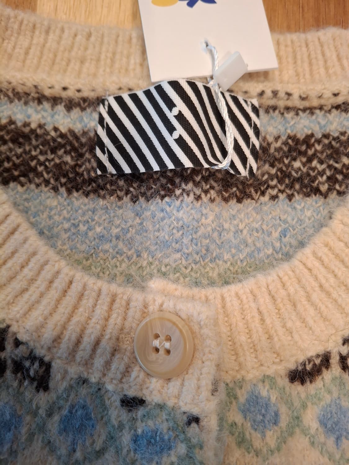 (마지막특가) 피그먼트 노르딕 패턴 니트 가디건 새상품 상품이미지2