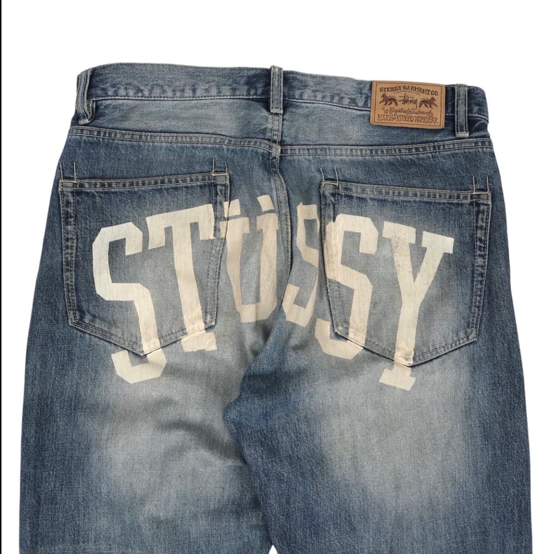 스투시 2000s 러프 러기드 아치 로고 데님 팬츠 상품이미지2