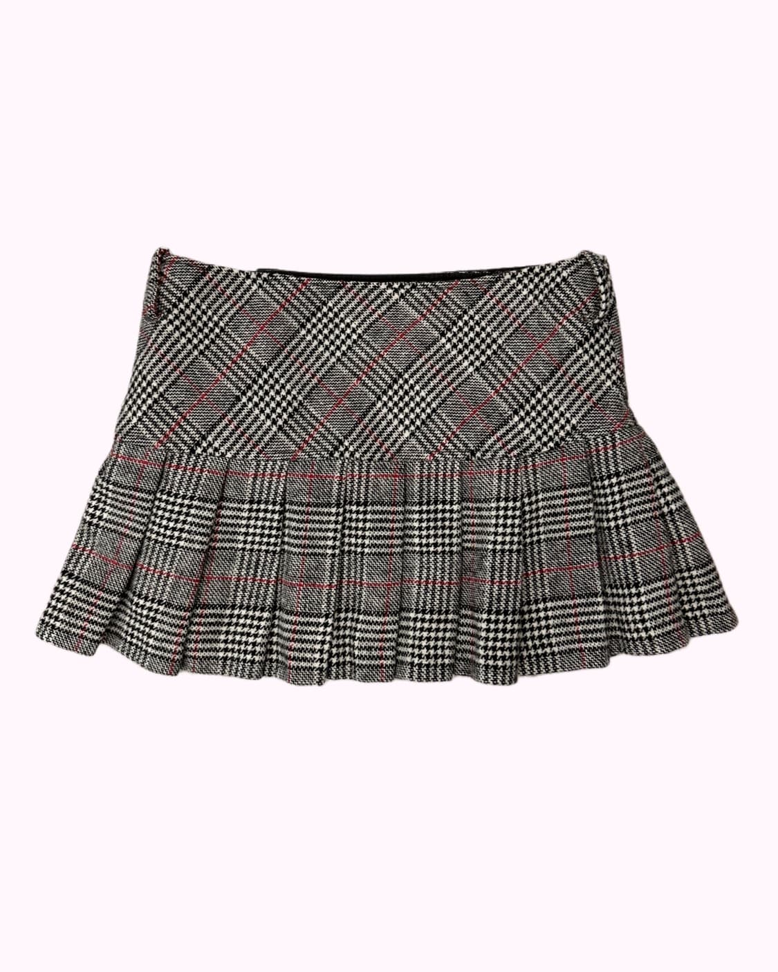 button wool pleats check skirt 상품이미지5