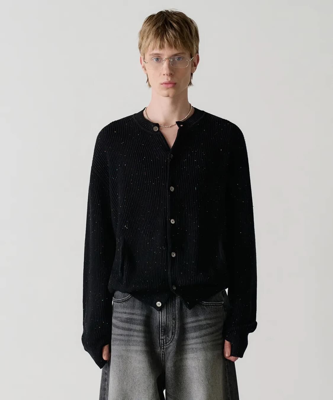 NOUN 노운 넵 얀 크루넥 가디건 블랙 2 상품이미지4