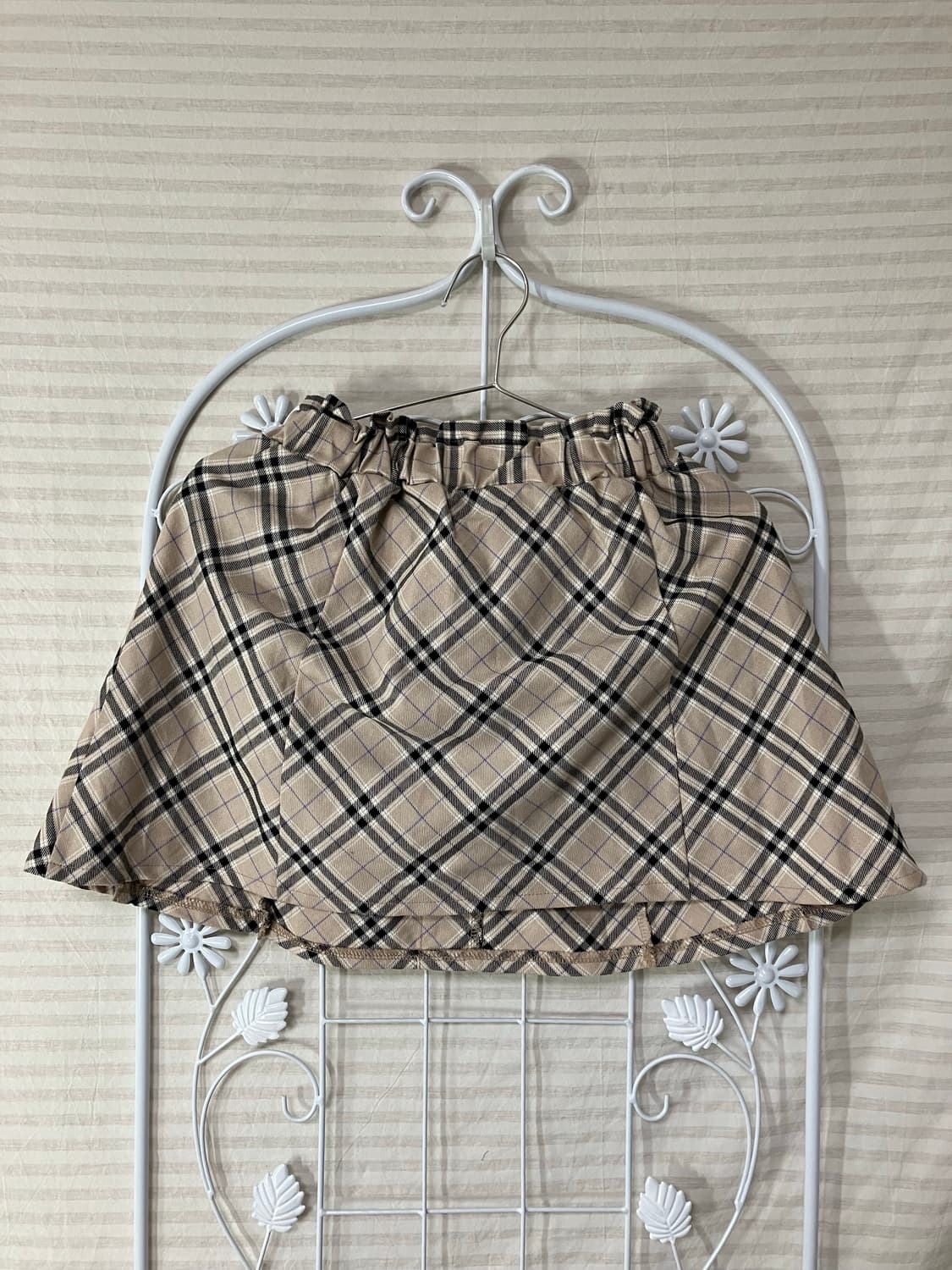 아이보리 채크 스커트 609 상품이미지2