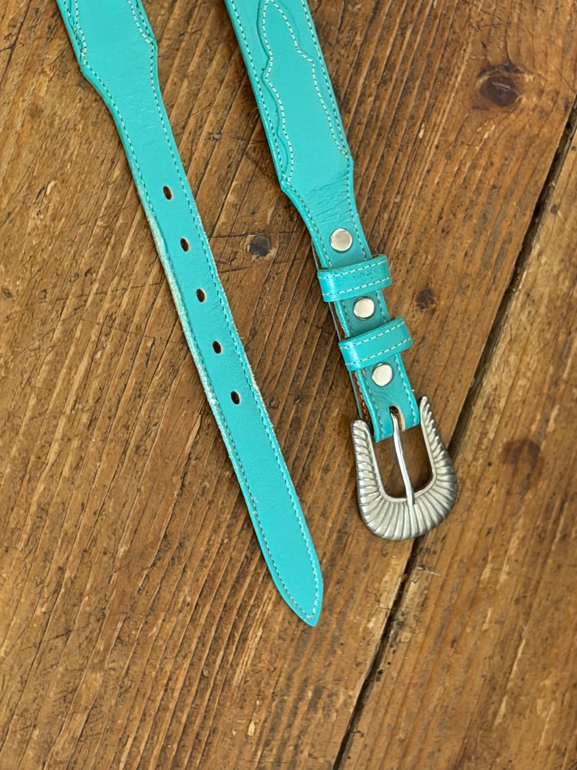 [30-33 로얄] 미국 현지구매 토니라마 민트색 가죽 웨스턴 벨트 (표 상품이미지2