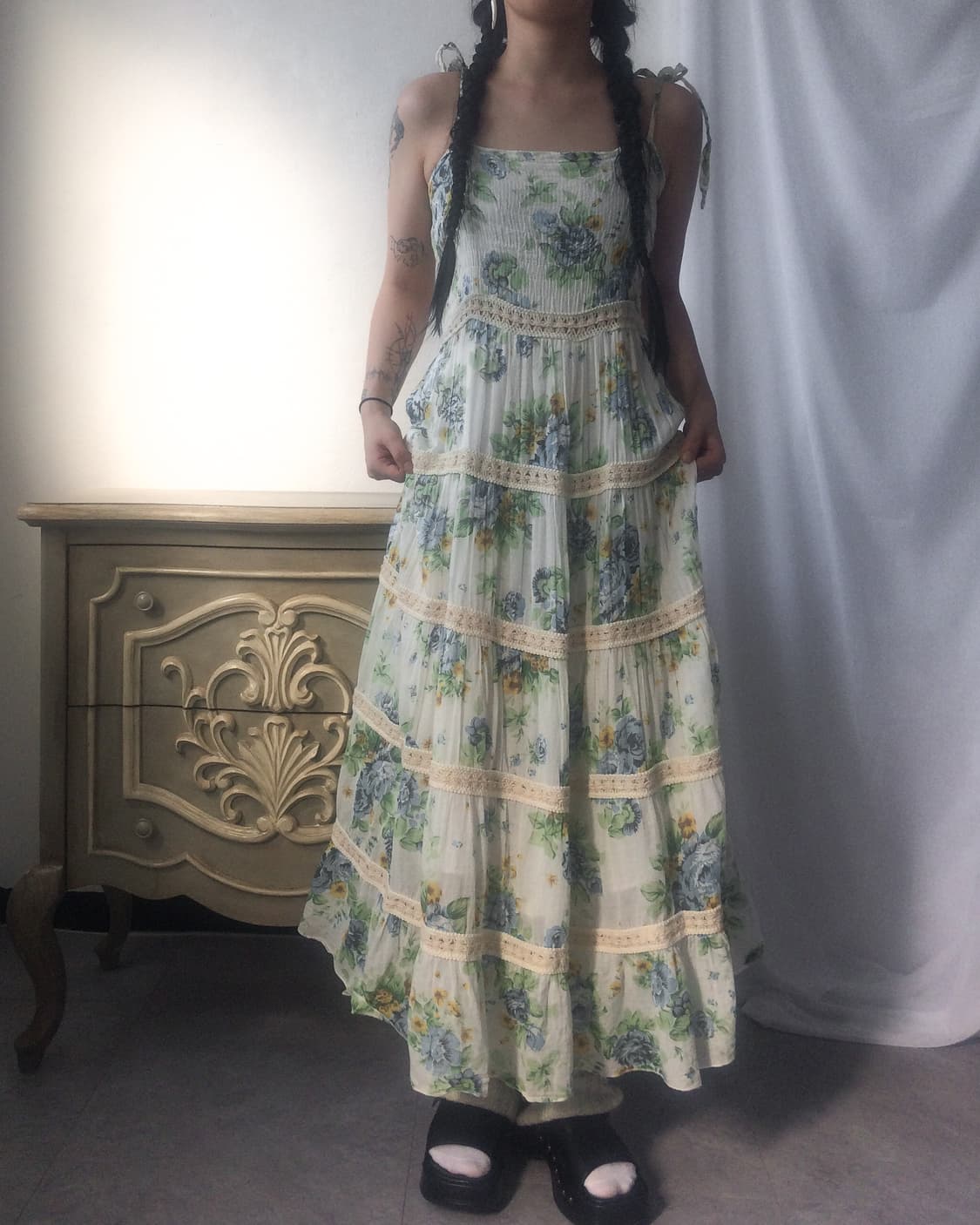 Flower pattern sleeveless onepiece 상품이미지6
