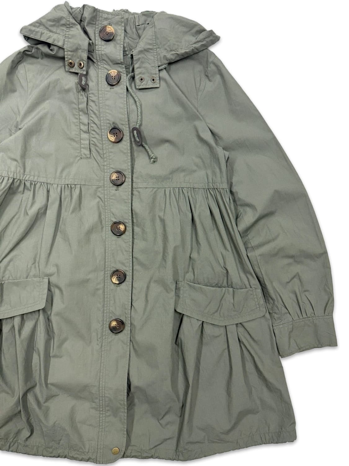 빈티지 mysty woman 카키 프릴 후드 야상 상품이미지2