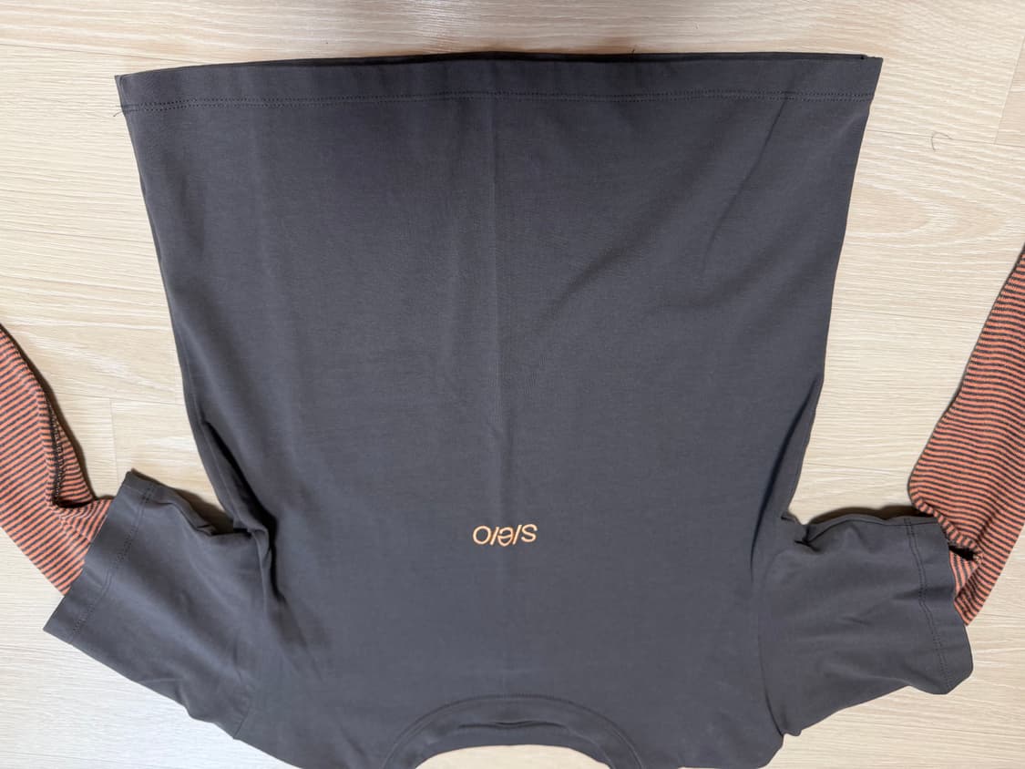 s/e/o STRIPE LAYERED TEE CHARCOAL 상품이미지5