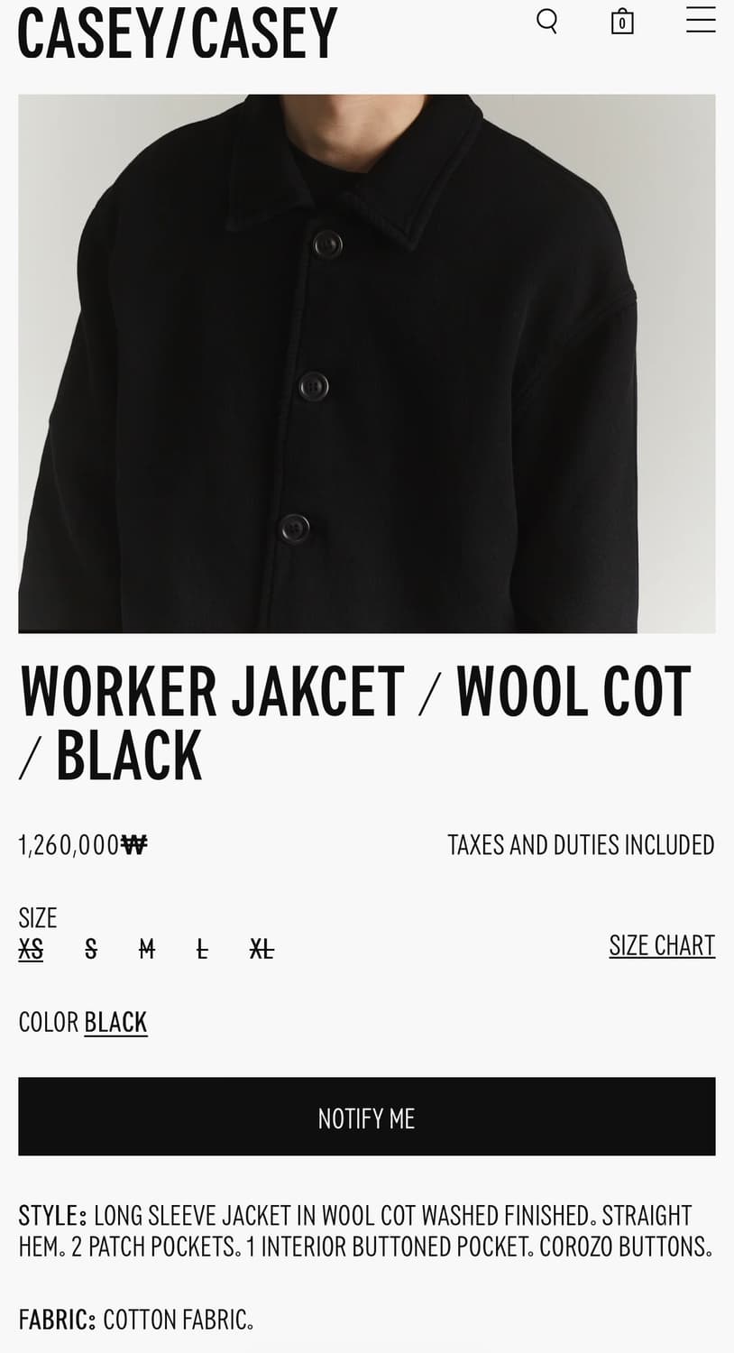 케이시케이시 24fw Worker Jacket L 상품이미지6