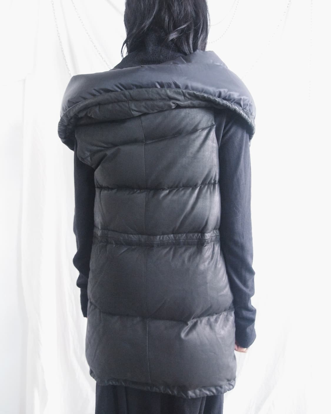 rare* 아이작 셀람 하이넥 스트럭쳐 디어스킨 패딩 베스트 상품이미지4
