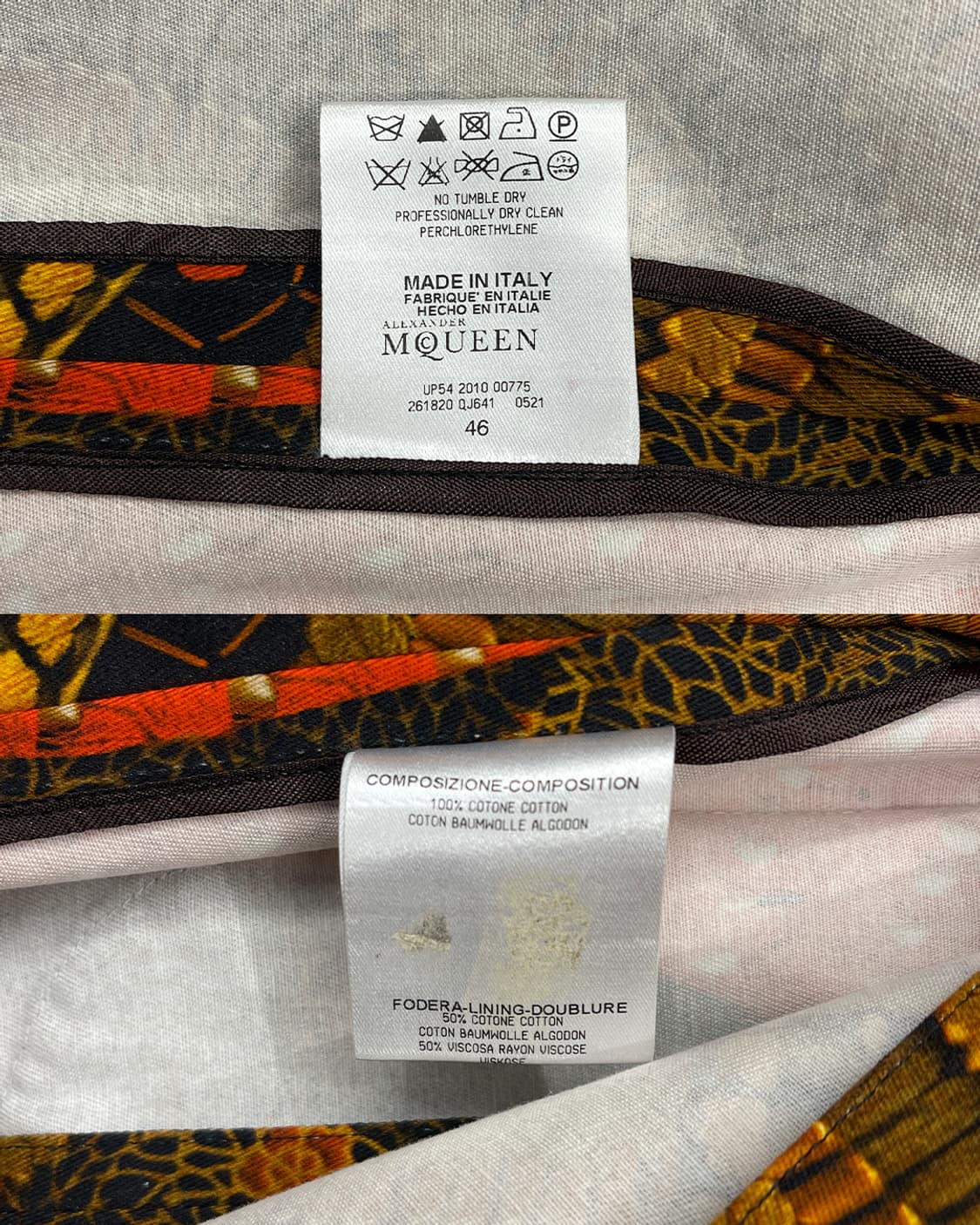 알렉산더 맥퀸 11SS 프린트 코튼 블레이저 상품이미지10