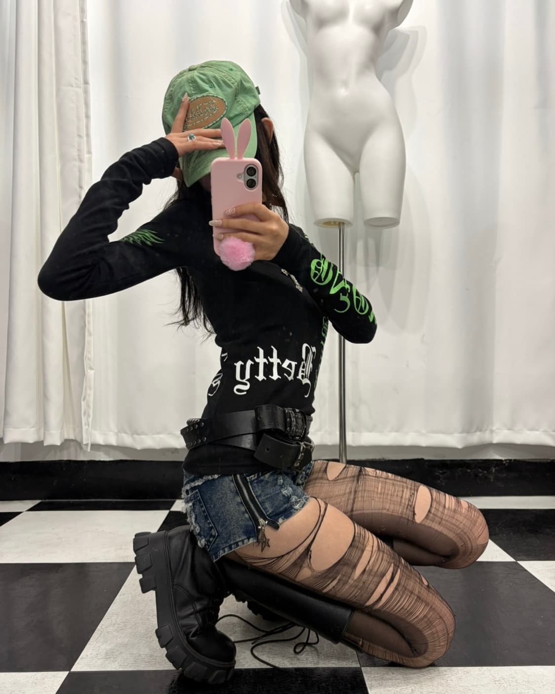 🎸그린 레터링 프린팅 롱슬리브🎸 상품이미지4