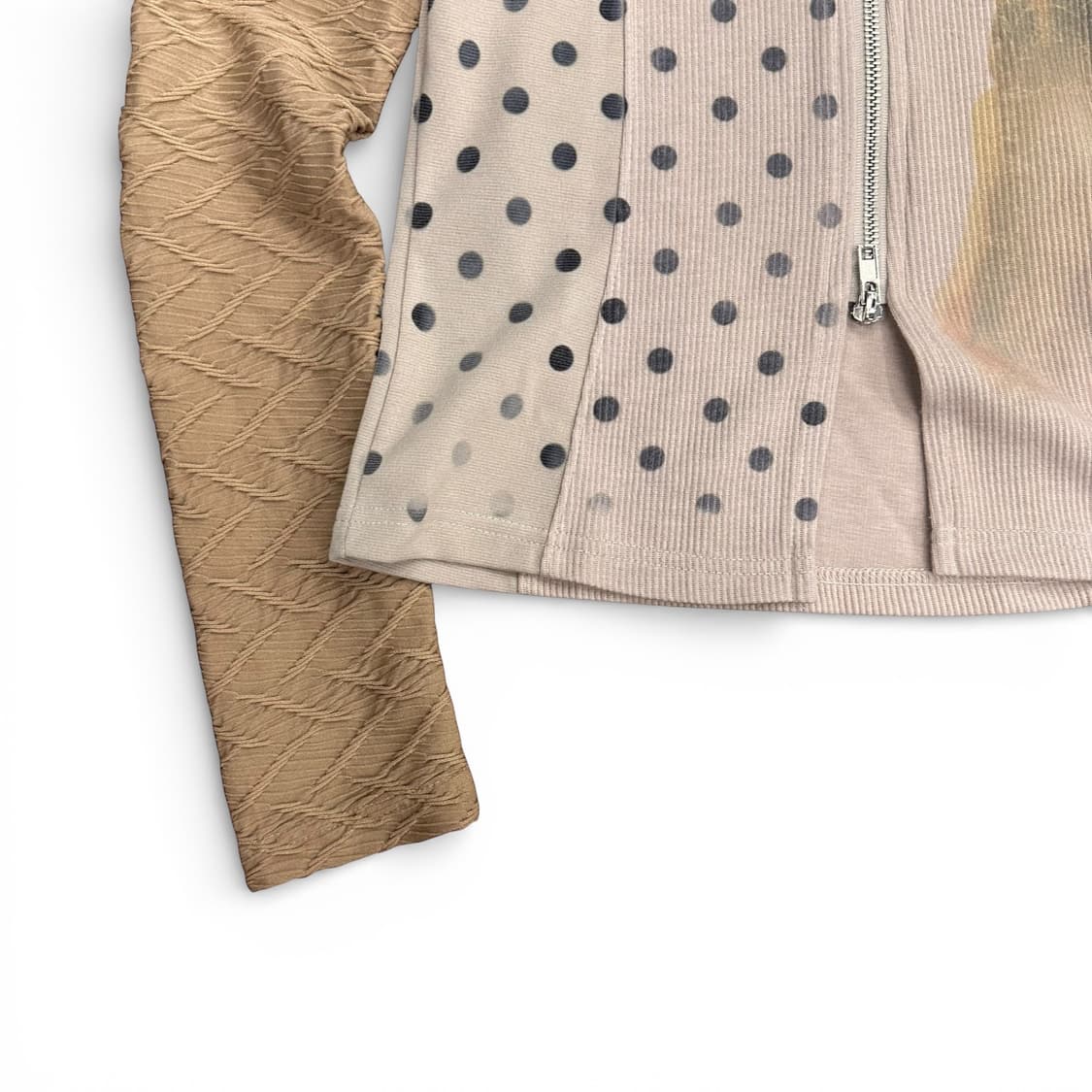 Beige Angel Dot Zip-Up 상품이미지5